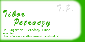 tibor petroczy business card
